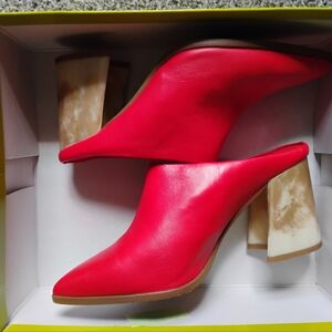 Gianni Bini | Wishing Red Talukah Mules with Marble Heel